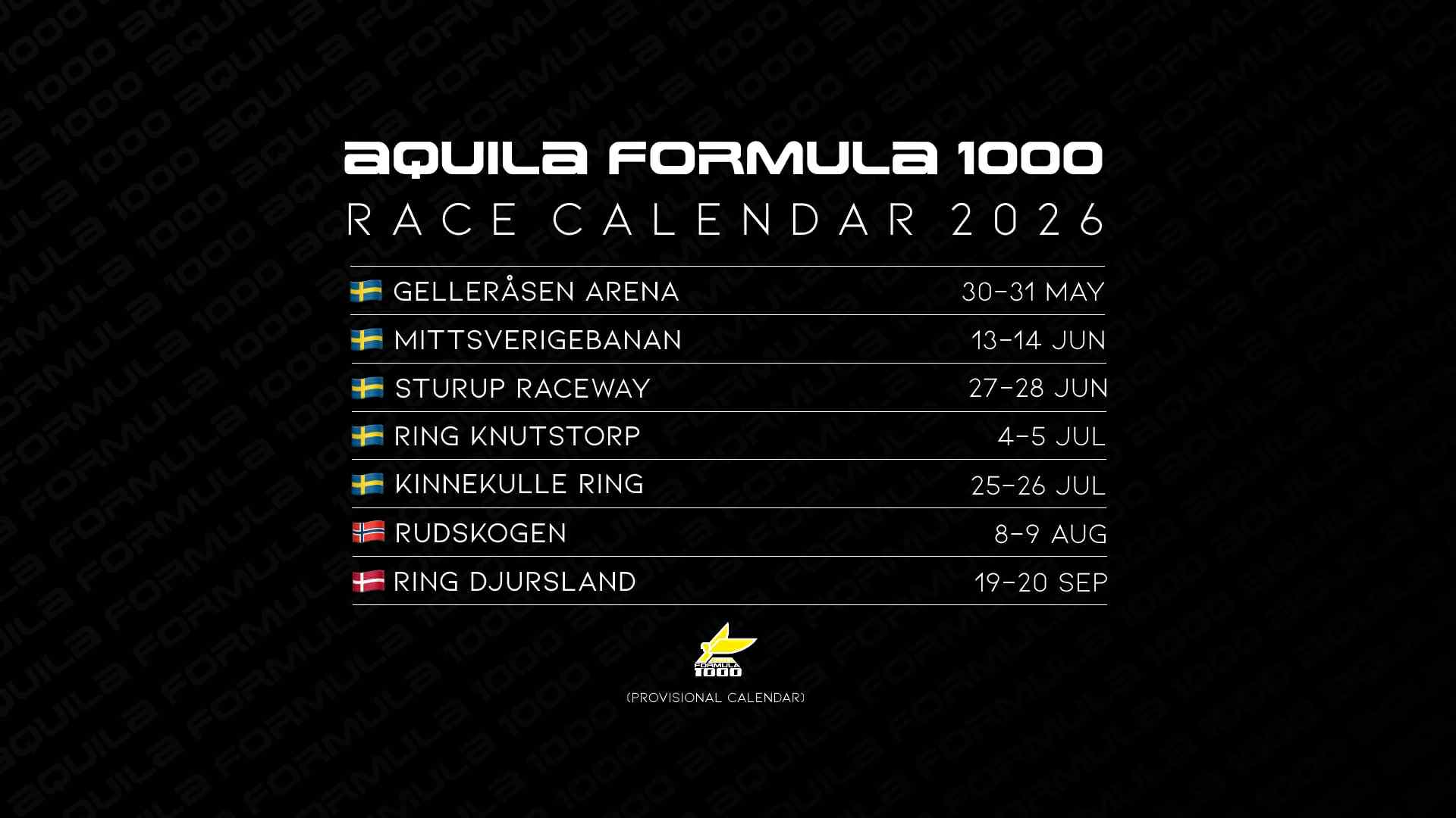 2026 calendar now official!